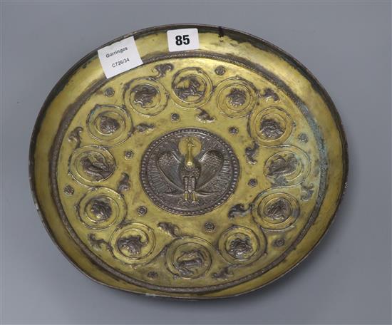 An Antique copy of 1st century Sassani dish diameter 29cm